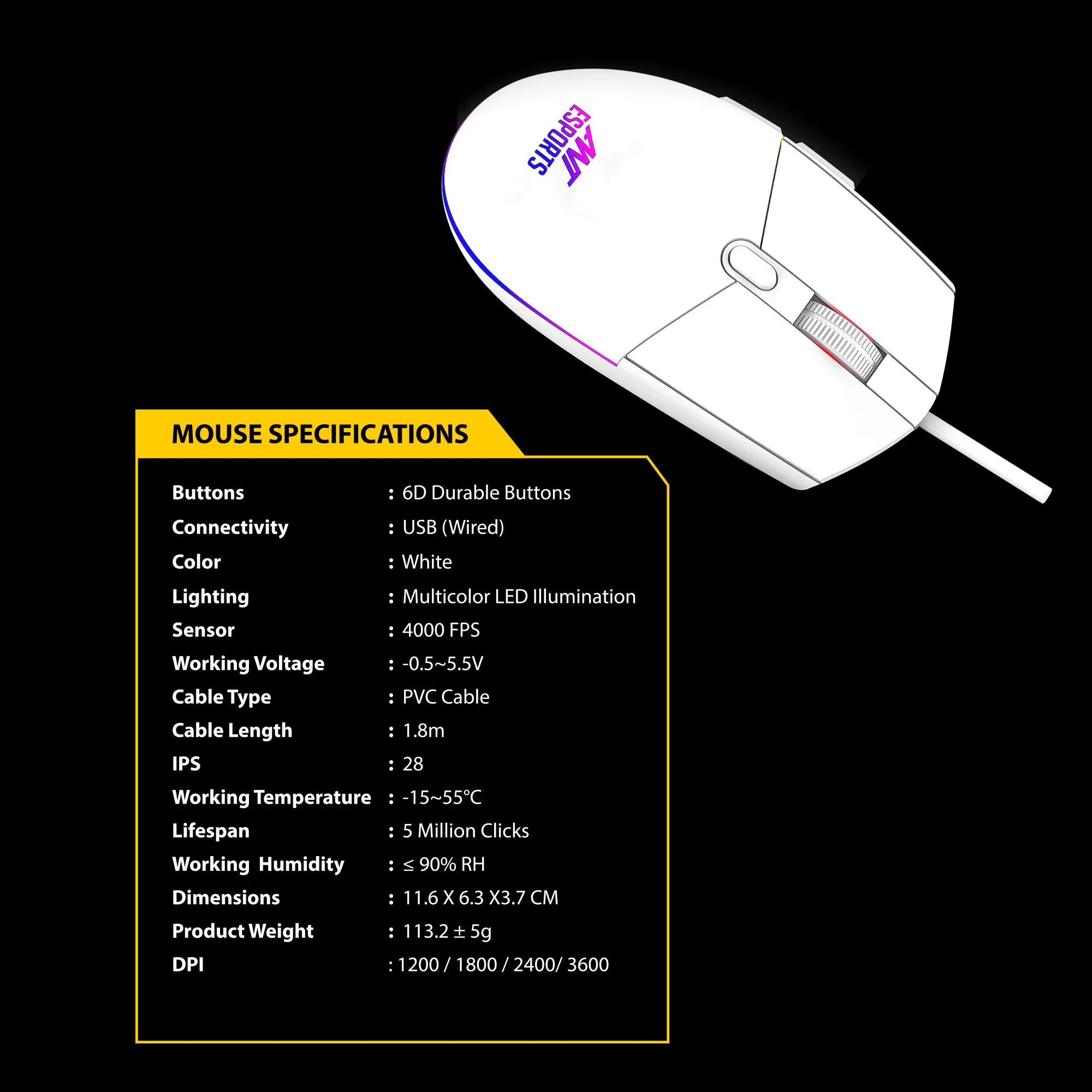 Ant Esports USB Gaming Keyboard Mouse Combo KM1610 RGB (Open Box) view 5